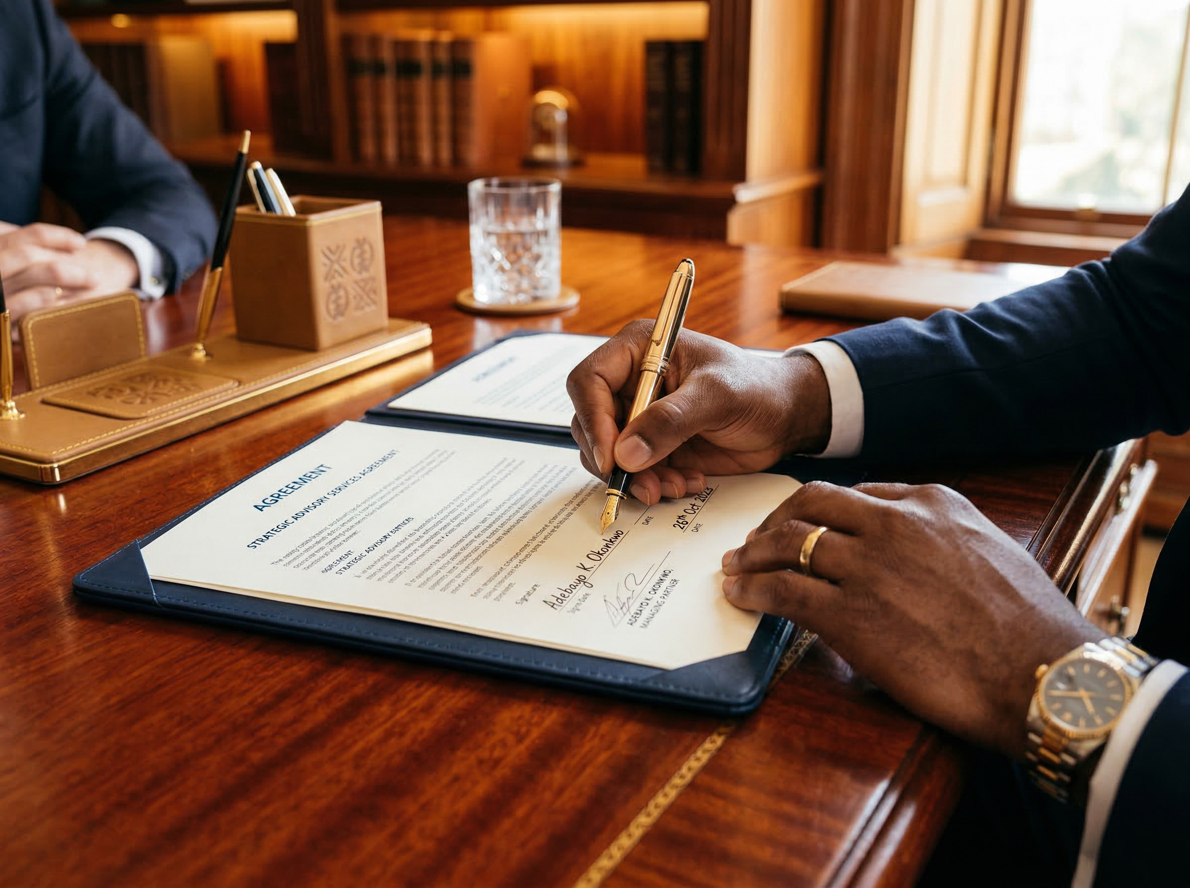 Signature de contrat par un professionnel africain